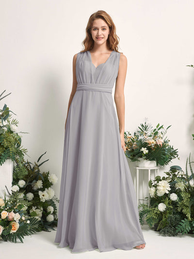Carlyna Carolyn Convertible Dove Bridesmaid Dress Maxi Sleeveless Sweetheart Dress Side View 3 #color_dove