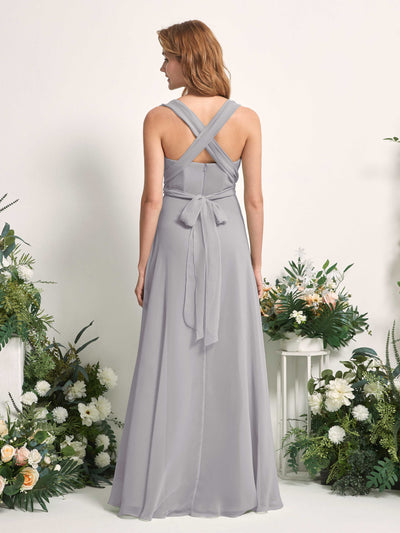 Carlyna Carolyn Convertible Dove Bridesmaid Dress Maxi Sleeveless Sweetheart Dress Side View 4 #color_dove
