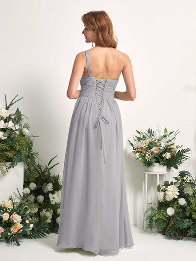 Carlyna Pandora A-Line Dove Bridesmaid Dress Maxi Sleeveless One Shoulder Dress Back View #color_dove