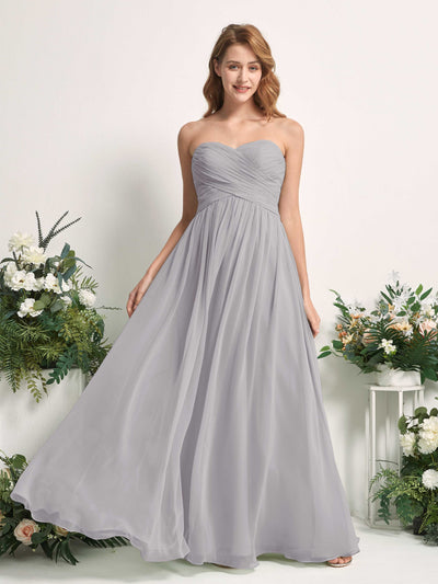 Carlyna Elma A-Line Dove Bridesmaid Dress Maxi Sleeveless Sweetheart Dress Front View #color_dove