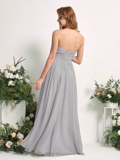 Carlyna Elma A-Line Dove Bridesmaid Dress Maxi Sleeveless Sweetheart Dress Back View #color_dove