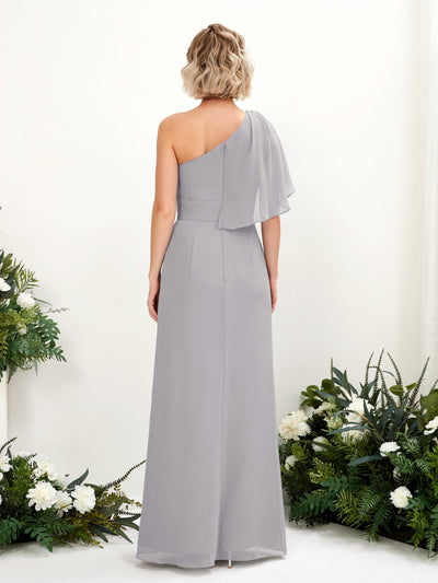 Carlyna Brook A-Line Dove Bridesmaid Dress Maxi Sleeveless One Shoulder Dress Back View #color_dove
