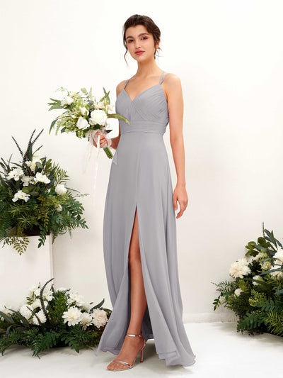 Dove Bridesmaid Dresses Bridesmaid Dress A-line Chiffon Spaghetti-straps Full Length Sleeveless Wedding Party Dress (81225425)#color_dove