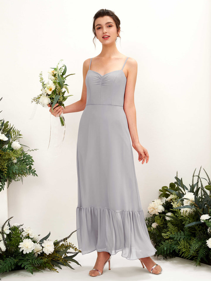 Dove Bridesmaid Dresses Bridesmaid Dress Chiffon Spaghetti-straps Full Length Sleeveless Wedding Party Dress (81223025)