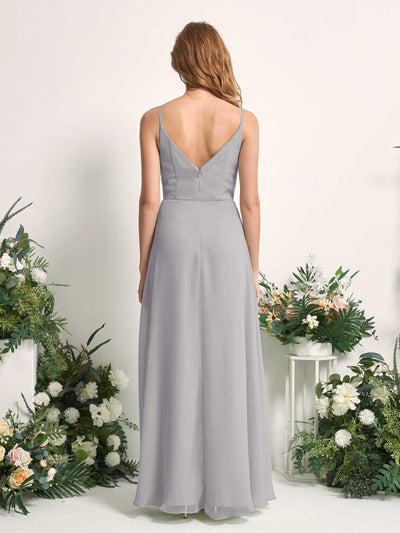 Carlyna Hannah A-Line Dove Bridesmaid Dress Maxi Sleeveless Sweetheart Dress Back View #color_dove