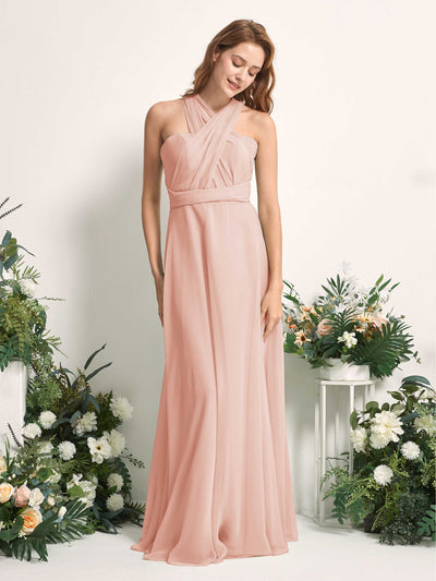 Carlyna Carolyn Convertible Pearl Pink Bridesmaid Dress Maxi Sleeveless Sweetheart Dress Side View 5 #color_pearl-pink