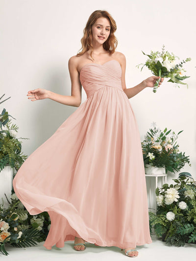Carlyna Elma A-Line Pearl Pink Bridesmaid Dress Maxi Sleeveless Sweetheart Dress Side View 2 #color_pearl-pink