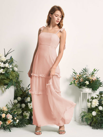 Carlyna Kaiya A-Line Pearl Pink Bridesmaid Dress Maxi Sleeveless Straight Dress Side View 2 #color_pearl-pink