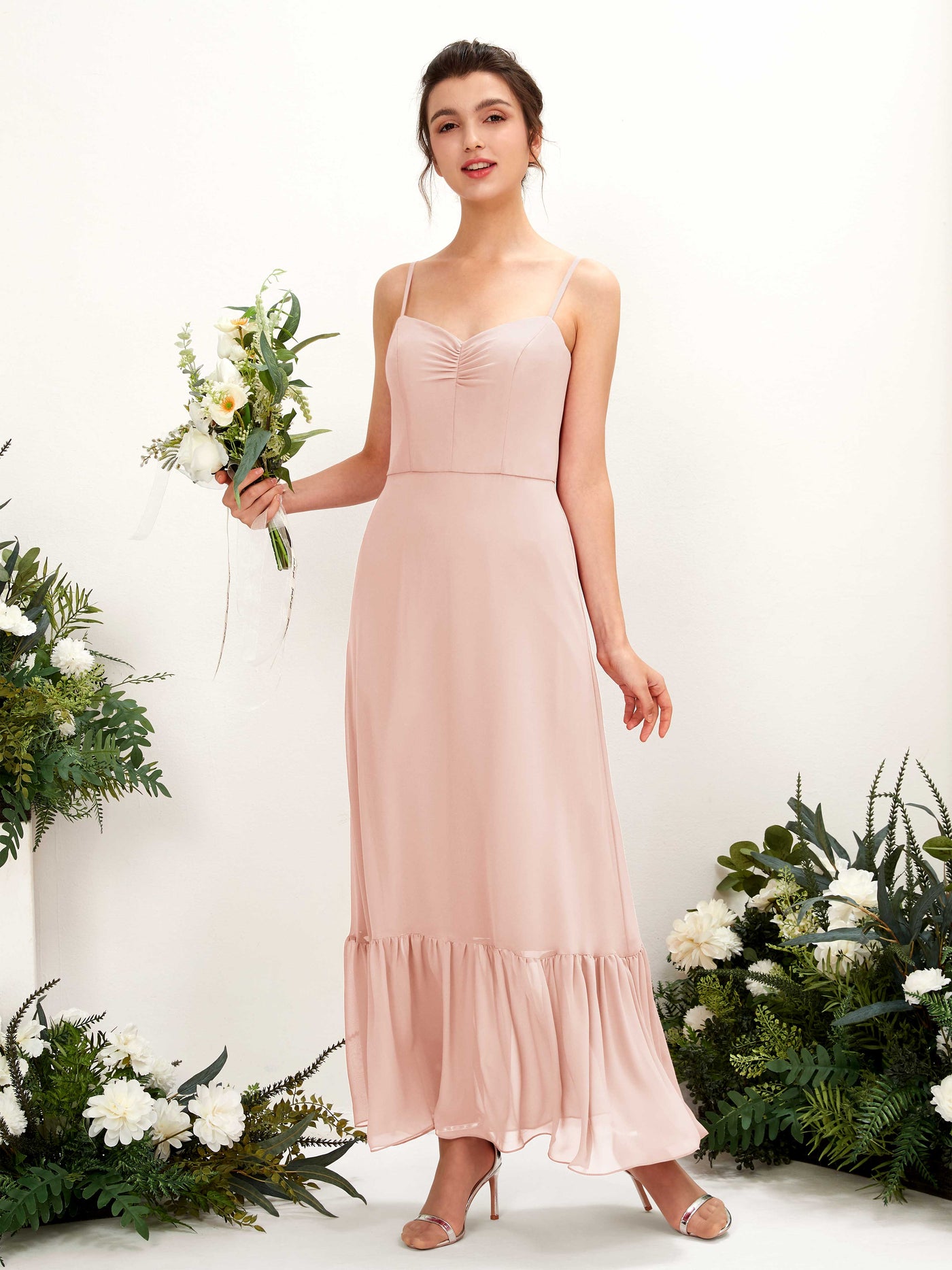 Pearl Pink Bridesmaid Dresses Bridesmaid Dress Chiffon Spaghetti-straps Full Length Sleeveless Wedding Party Dress (81223008)#color_pearl-pink