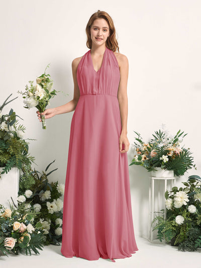 Carlyna Carolyn Convertible Desert Rose Bridesmaid Dress Maxi Sleeveless Sweetheart Dress Front View #color_desert-rose