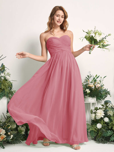 Carlyna Elma A-Line Desert Rose Bridesmaid Dress Maxi Sleeveless Sweetheart Dress Side View 2 #color_desert-rose