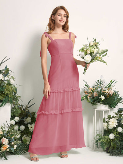Carlyna Kaiya A-Line Desert Rose Bridesmaid Dress Maxi Sleeveless Straight Dress Front View #color_desert-rose