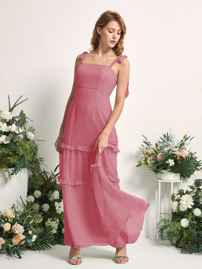 Carlyna Kaiya A-Line Desert Rose Bridesmaid Dress Maxi Sleeveless Straight Dress Side View 2 #color_desert-rose