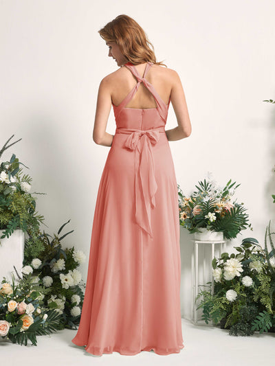 Carlyna Carolyn Convertible Champagne Rose Bridesmaid Dress Maxi Sleeveless Sweetheart Dress Back View #color_champagne-rose