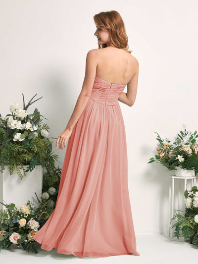 Carlyna Elma A-Line Champagne Rose Bridesmaid Dress Maxi Sleeveless Sweetheart Dress Back View #color_champagne-rose