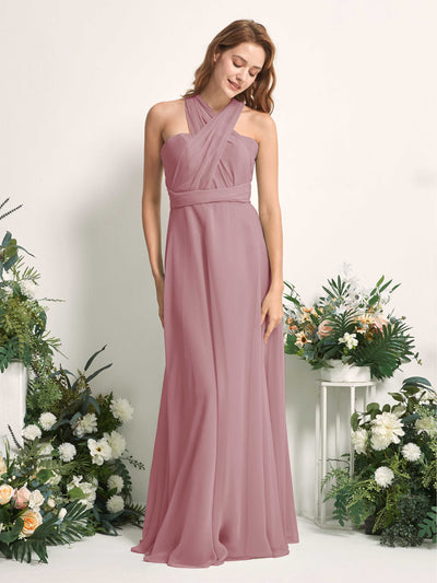 Carlyna Carolyn Convertible Vintage Mauve Bridesmaid Dress Maxi Sleeveless Sweetheart Dress Side View 5 #color_vintage-mauve