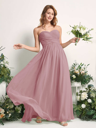 Carlyna Elma A-Line Vintage Mauve Bridesmaid Dress Maxi Sleeveless Sweetheart Dress Side View 2 #color_vintage-mauve