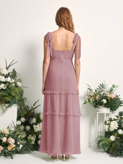 Carlyna Kaiya A-Line Vintage Mauve Bridesmaid Dress Maxi Sleeveless Straight Dress Back View #color_vintage-mauve