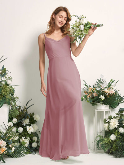 Carlyna Hannah A-Line Vintage Mauve Bridesmaid Dress Maxi Sleeveless Sweetheart Dress Side View 2 #color_vintage-mauve