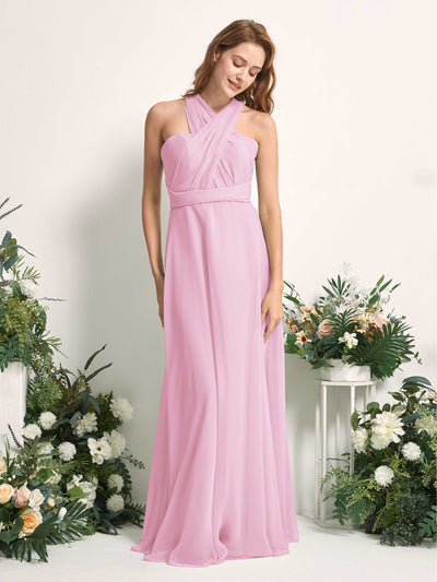 Carlyna Carolyn Convertible Candy Pink Bridesmaid Dress Maxi Sleeveless Sweetheart Dress Side View 5 #color_candy-pink