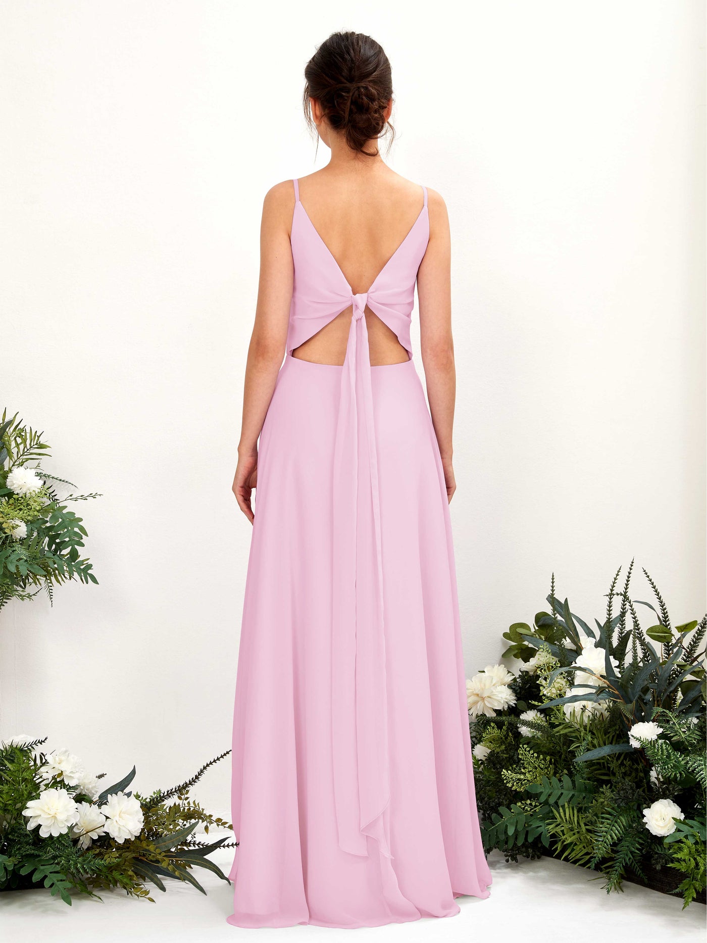 Candy Pink Bridesmaid Dresses Bridesmaid Dress A-line Chiffon Spaghetti-straps Full Length Sleeveless Wedding Party Dress (81220639)#color_candy-pink