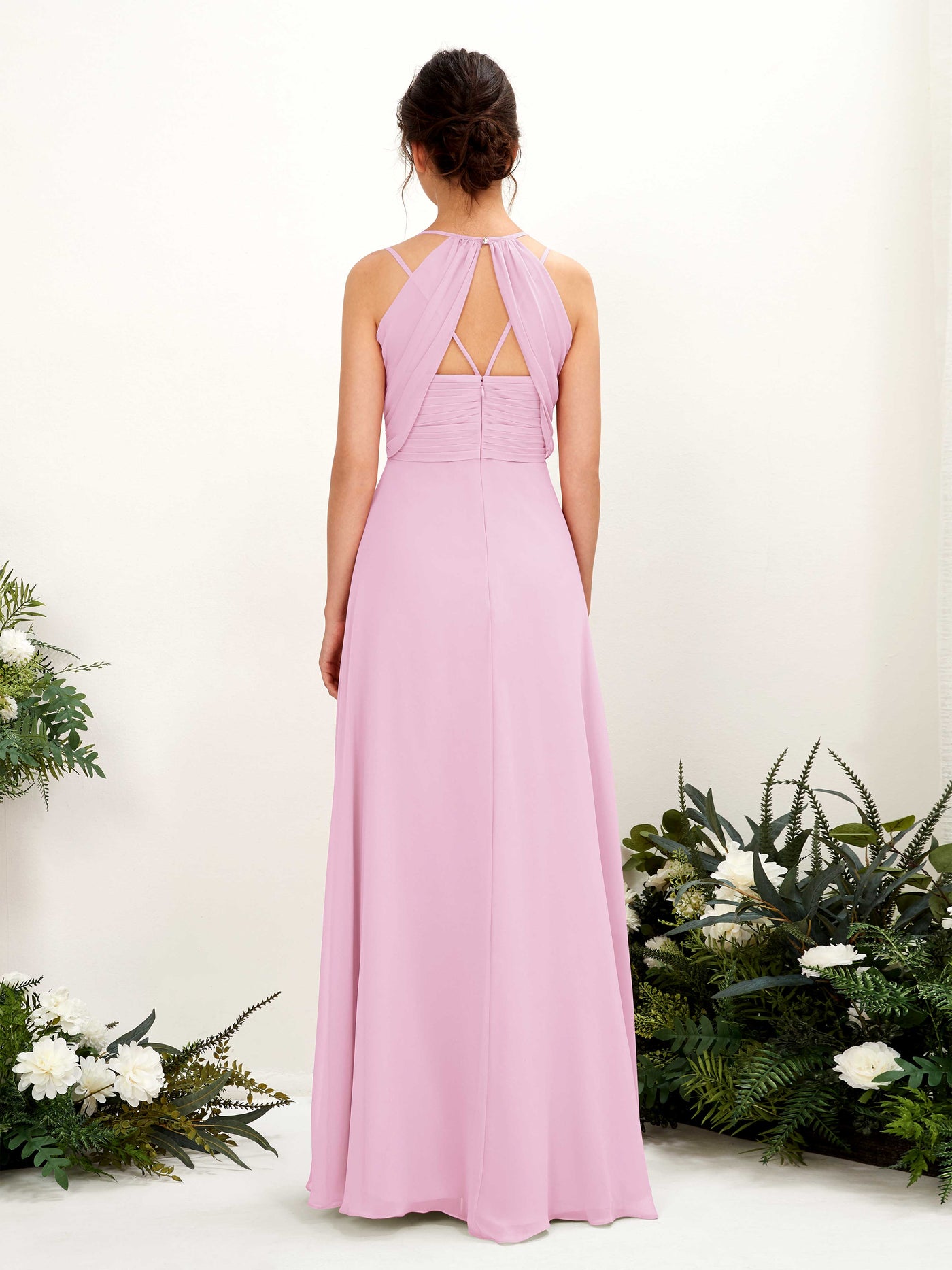 Candy Pink Bridesmaid Dresses Bridesmaid Dress A-line Chiffon Spaghetti-straps Full Length Sleeveless Wedding Party Dress (81225439)#color_candy-pink