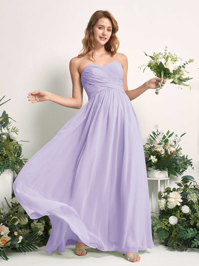 Carlyna Elma A-Line Lilac Bridesmaid Dress Maxi Sleeveless Sweetheart Dress Side View 2 #color_lilac