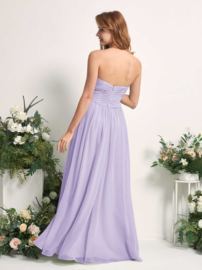 Carlyna Elma A-Line Lilac Bridesmaid Dress Maxi Sleeveless Sweetheart Dress Back View #color_lilac