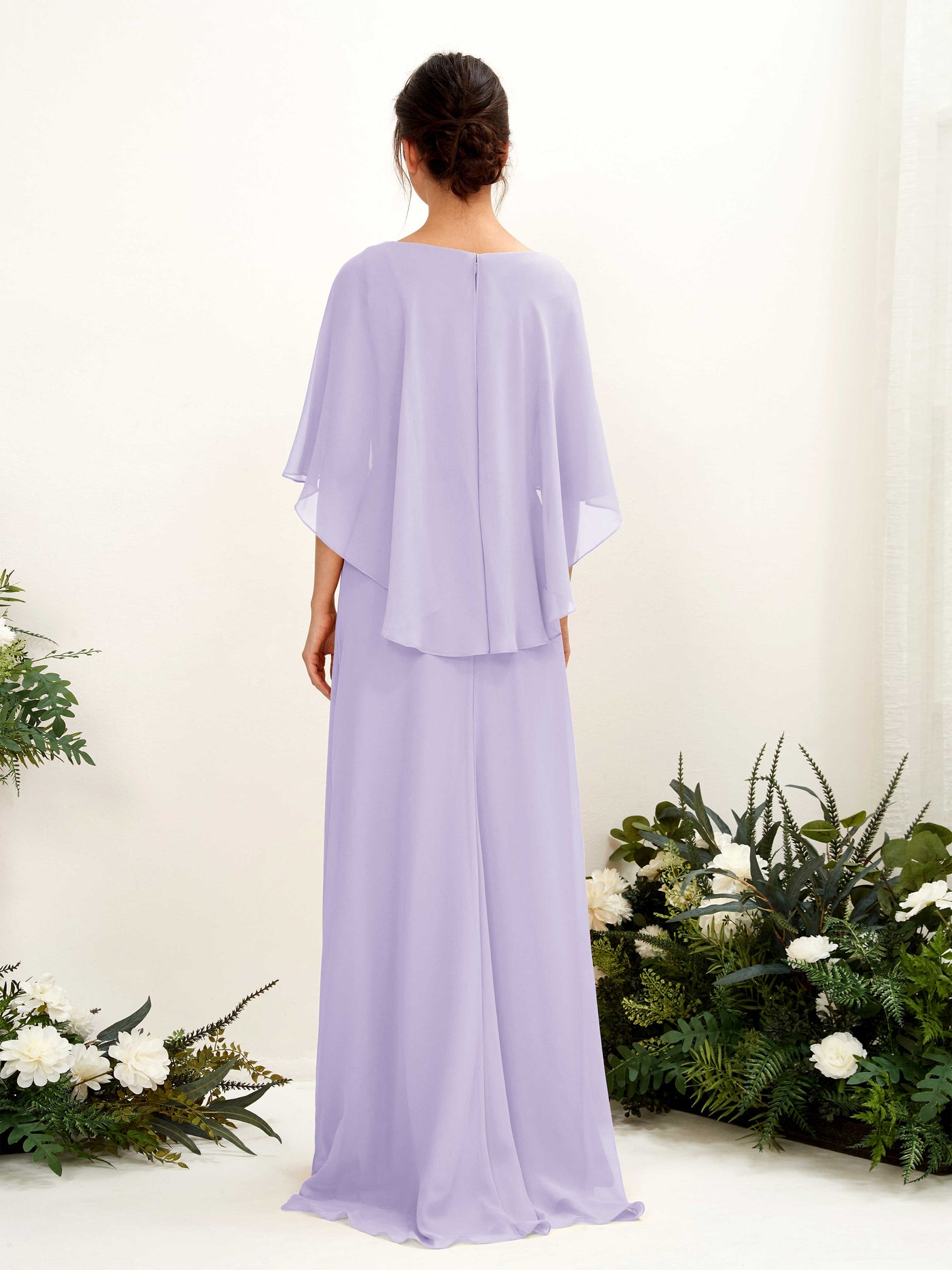 Lilac Bridesmaid Dresses Bridesmaid Dress A-line Chiffon Bateau Full Length Sleeveless Wedding Party Dress (81222014)#color_lilac