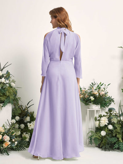 Carlyna Maxine A-Line Lilac Bridesmaid Dress Maxi Sleeveless Round Neck Dress Back View #color_lilac