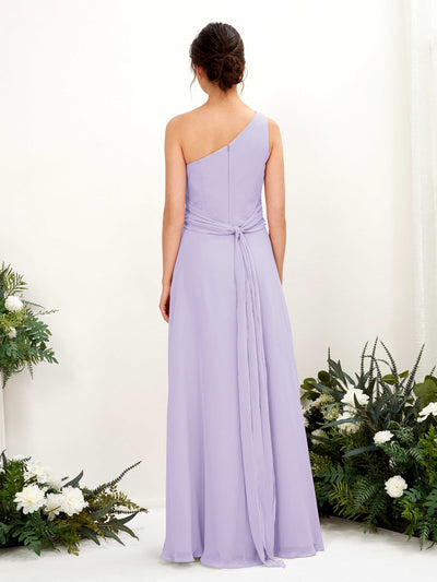 Carlyna Trita Sheath Lilac Bridesmaid Dress Maxi Sleeveless One Shoulder Dress Back View #color_lilac