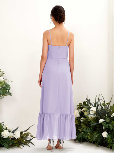 Carlyna Delia Sheath Lilac Bridesmaid Dress Maxi Sleeveless Spaghetti Strap Dress Back View #color_lilac