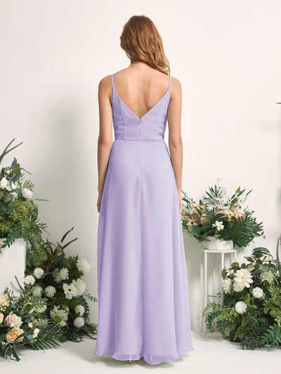 Carlyna Hannah A-Line Lilac Bridesmaid Dress Maxi Sleeveless Sweetheart Dress Back View #color_lilac