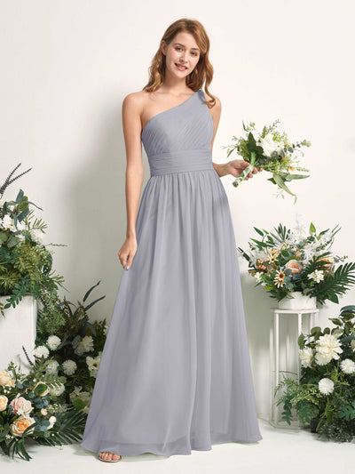 Carlyna Pandora A-Line Dusty Lavender Bridesmaid Dress Maxi Sleeveless One Shoulder Dress Front View #color_dusty-lavender