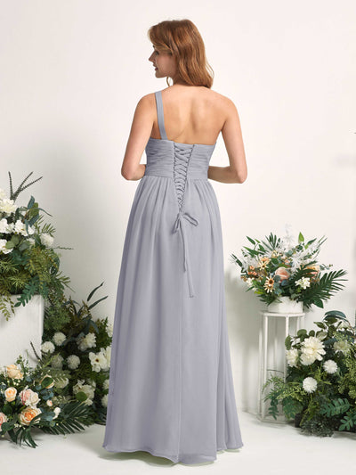 Carlyna Pandora A-Line Dusty Lavender Bridesmaid Dress Maxi Sleeveless One Shoulder Dress Back View #color_dusty-lavender