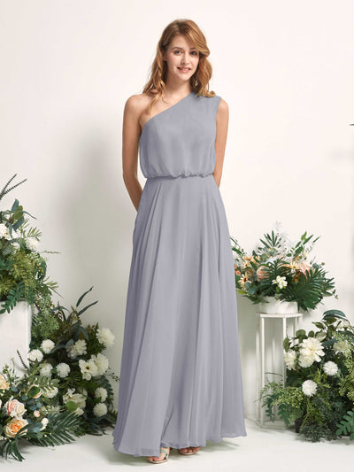 Carlyna Cecily A-Line Dusty Lavender Bridesmaid Dress Maxi Sleeveless One Shoulder Dress Front View #color_dusty-lavender