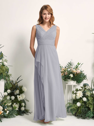 Carlyna Mollie A-Line Dusty Lavender Bridesmaid Dress Maxi Sleeveless V-Neck Dress Side View 2 #color_dusty-lavender