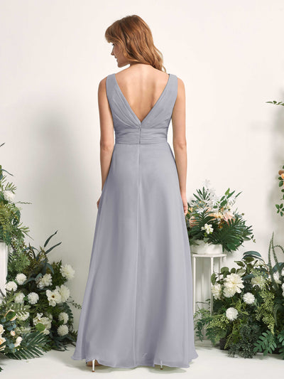 Carlyna Mollie A-Line Dusty Lavender Bridesmaid Dress Maxi Sleeveless V-Neck Dress Back View #color_dusty-lavender