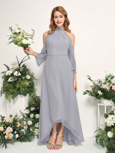 Carlyna Maxine A-Line Dusty Lavender Bridesmaid Dress Maxi Sleeveless Round Neck Dress Front View #color_dusty-lavender