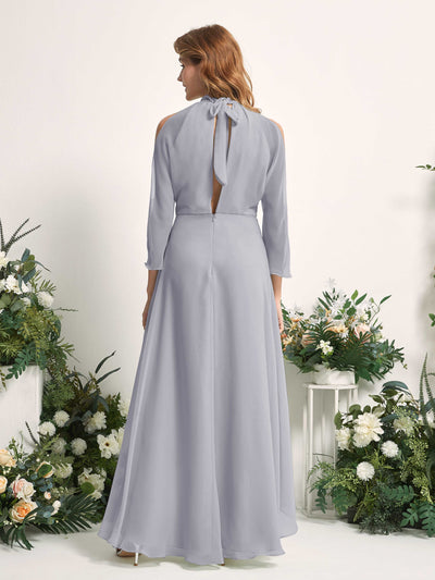 Carlyna Maxine A-Line Dusty Lavender Bridesmaid Dress Maxi Sleeveless Round Neck Dress Back View #color_dusty-lavender
