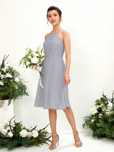 Carlyna Davina A-Line Dusty Lavender Bridesmaid Dress Knee-Length Sleeveless Round Neck Dress Front View #color_dusty-lavender