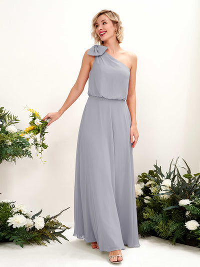 Carlyna Laurel A-Line Dusty Lavender Bridesmaid Dress Maxi Sleeveless One Shoulder Dress Front View #color_dusty-lavender