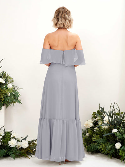 Carlyna Joie A-Line Dusty Lavender Bridesmaid Dress Maxi Sleeveless Off the Shoulder Dress Back View #color_dusty-lavender