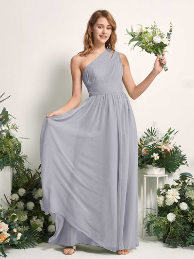 Carlyna Evelyn A-Line Dusty Lavender Bridesmaid Dress Maxi Sleeveless One Shoulder Dress Front View #color_dusty-lavender