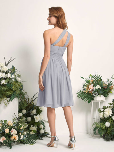 Carlyna Echo A-Line Dusty Lavender Bridesmaid Dress Knee-Length Sleeveless One Shoulder Dress Back View #color_dusty-lavender