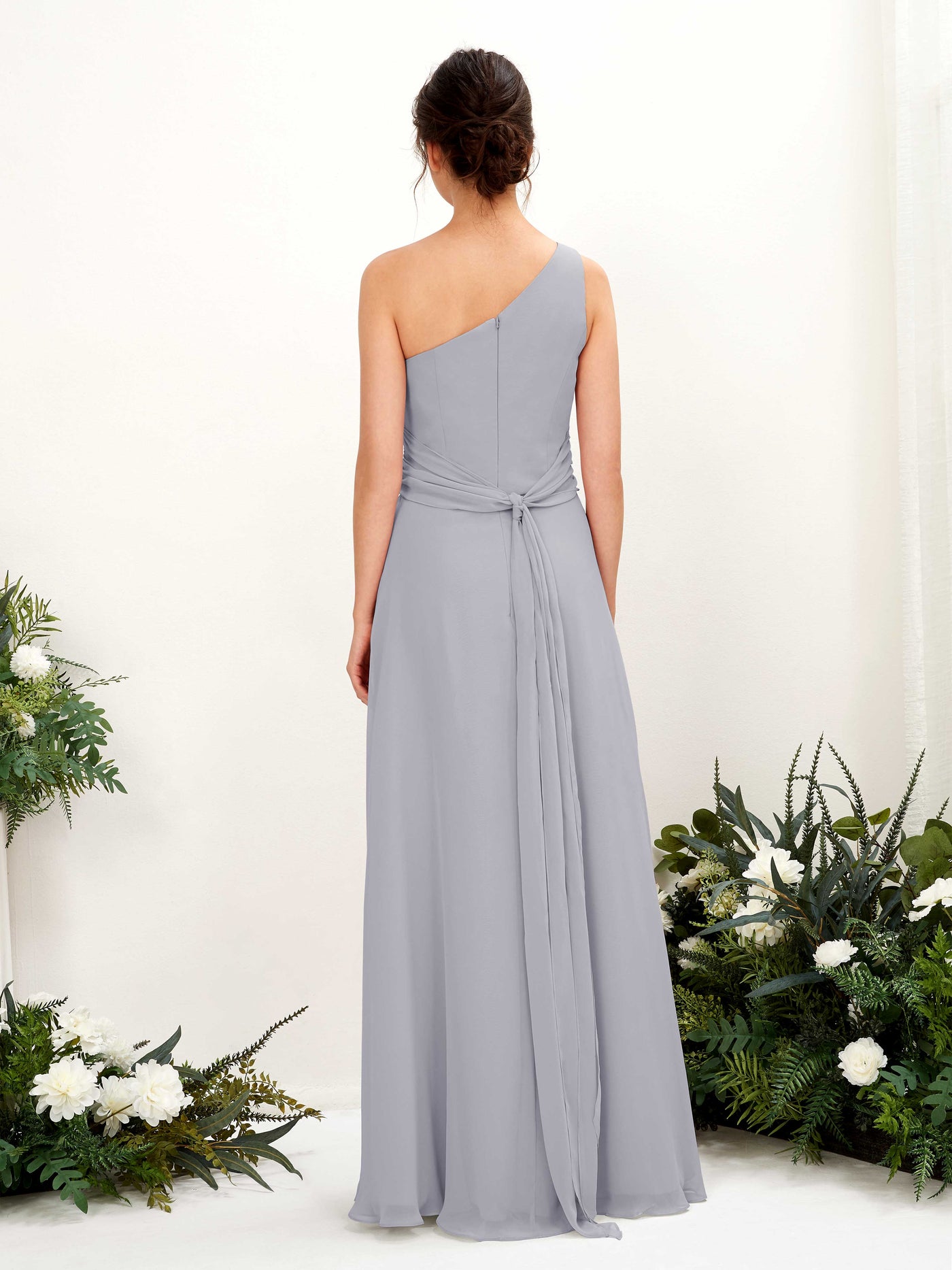 Dusty Lavender Bridesmaid Dresses Bridesmaid Dress A-line Chiffon One Shoulder Full Length Sleeveless Wedding Party Dress (81224703)#color_dusty-lavender