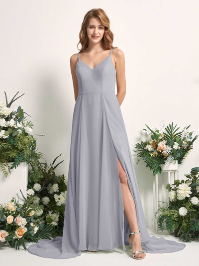 Carlyna Marcia A-Line Dusty Lavender Bridesmaid Dress Maxi Sleeveless V-Neck Dress Front View #color_dusty-lavender