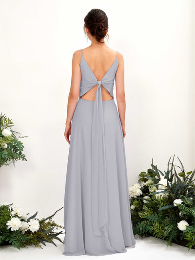 Carlyna Elsa A-Line Dusty Lavender Bridesmaid Dress Maxi Sleeveless V-Neck Dress Back View #color_dusty-lavender