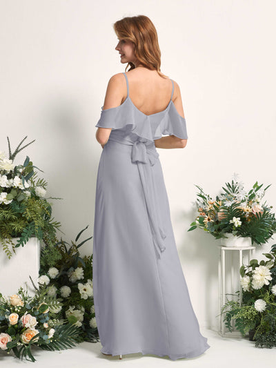 Carlyna Yvette A-Line Dusty Lavender Bridesmaid Dress Maxi Sleeveless V-Neck Dress Back View #color_dusty-lavender