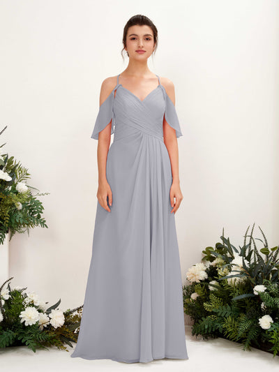 Carlyna Orlane A-Line Dusty Lavender Bridesmaid Dress Maxi Sleeveless V-Neck Dress Front View #color_dusty-lavender